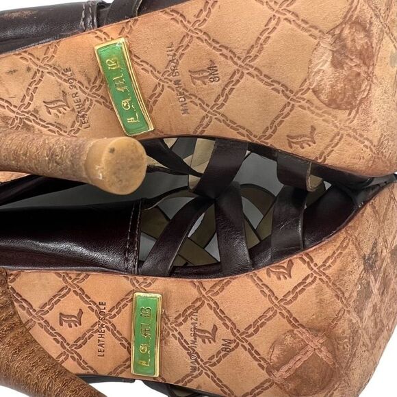 L.A.M.B by Gwen Stefani Tammy‎ Heel Sandals Women's Size 8M Dark Brown - Picture 11 of 11